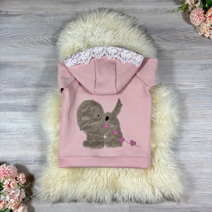 Bestickte Sweatjacke mit Spitzendetail