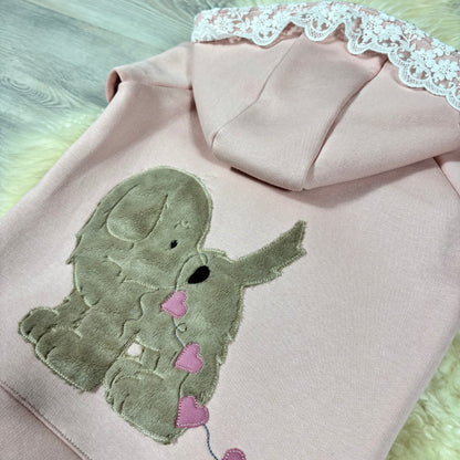 Bestickte Sweatjacke mit Spitzendetail